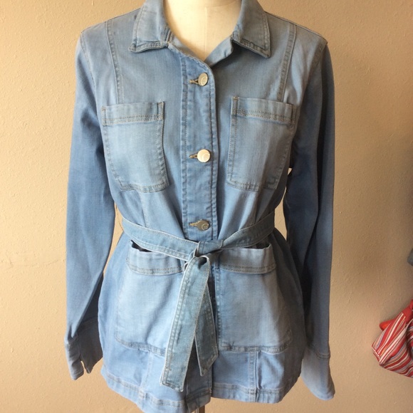 Cato Jackets & Blazers - Cato v Light Wash Denim Jacket Size L, NWT